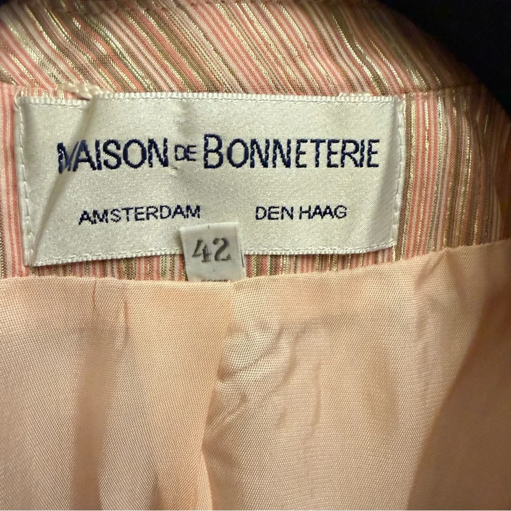 Maison de Bonneterie Blazer 42 Pink Metallic Stripe Amsterdam Designer Jacket